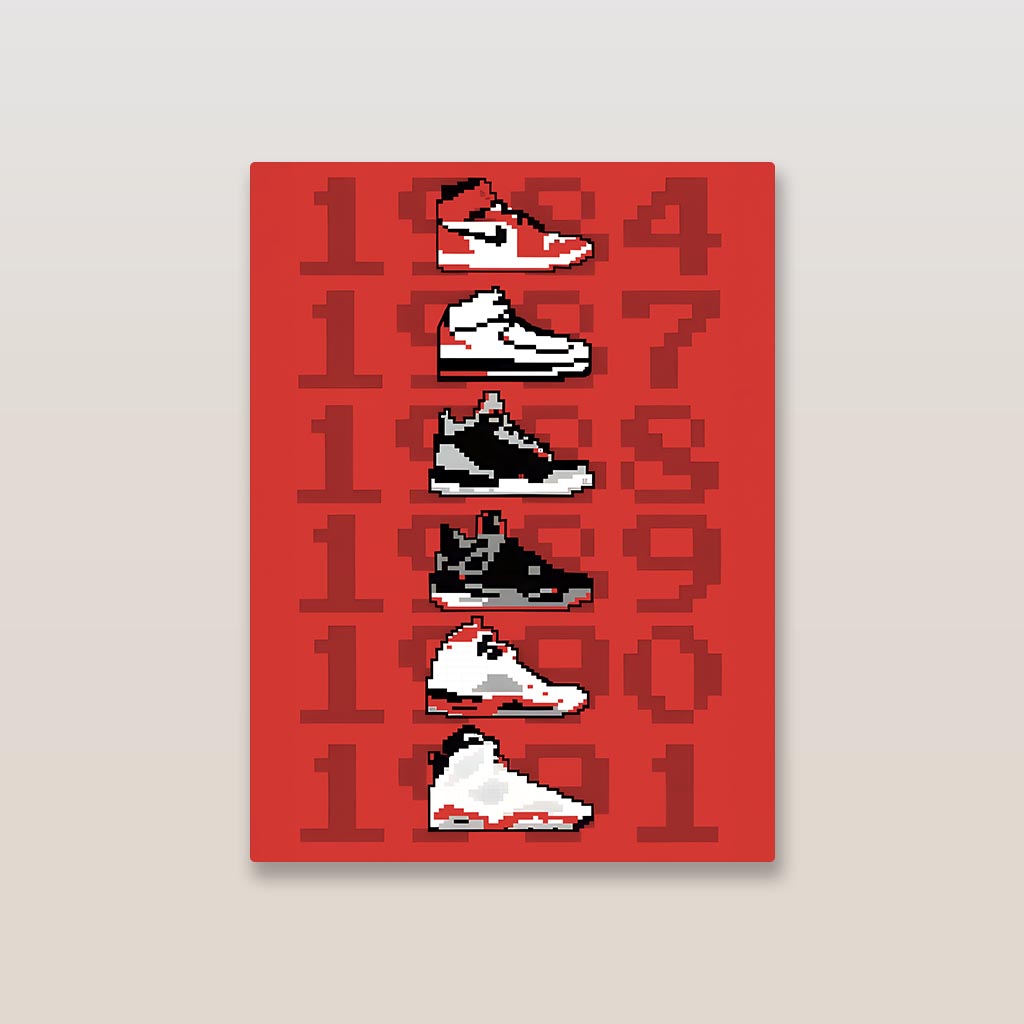 Air Jordans Pixel Art Metal Poster