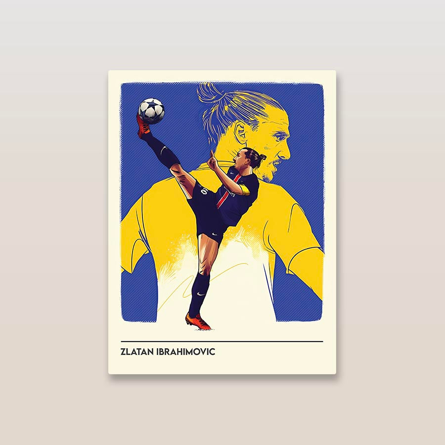 Zlatan Ibrahimovic Minimal Metal Poster