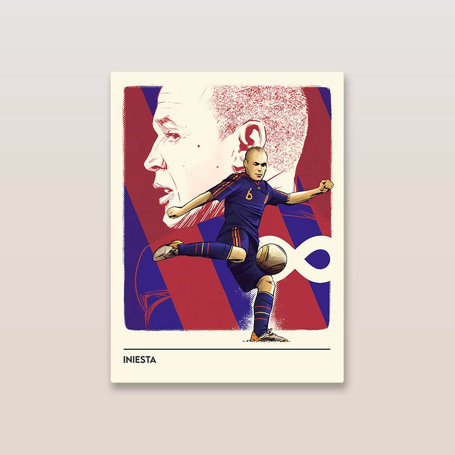 Iniesta Minimal Metal Poster