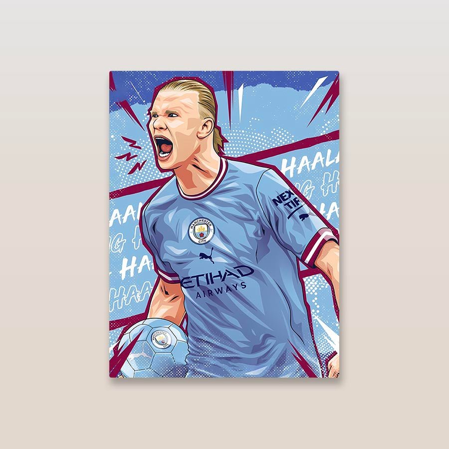 Erling Haaland Man City Metal Poster