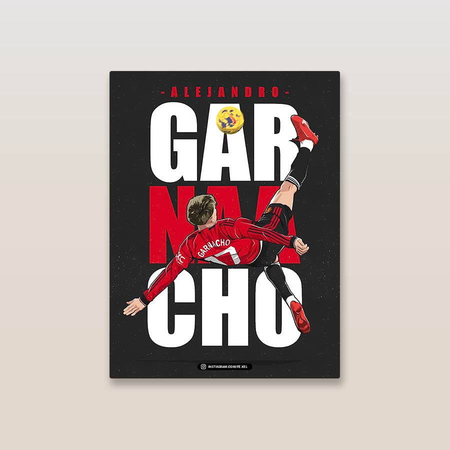 Alejandro Garnacho Manchester United Metal Poster