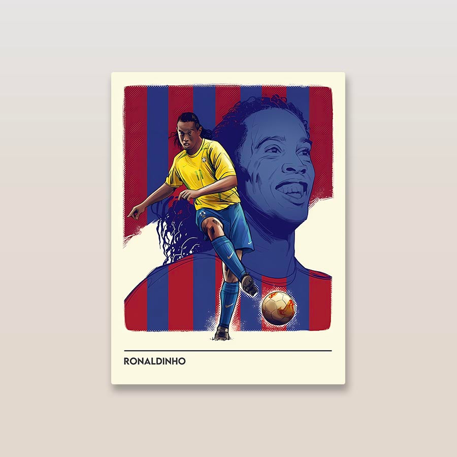 Ronaldinho Minimal Metal Poster