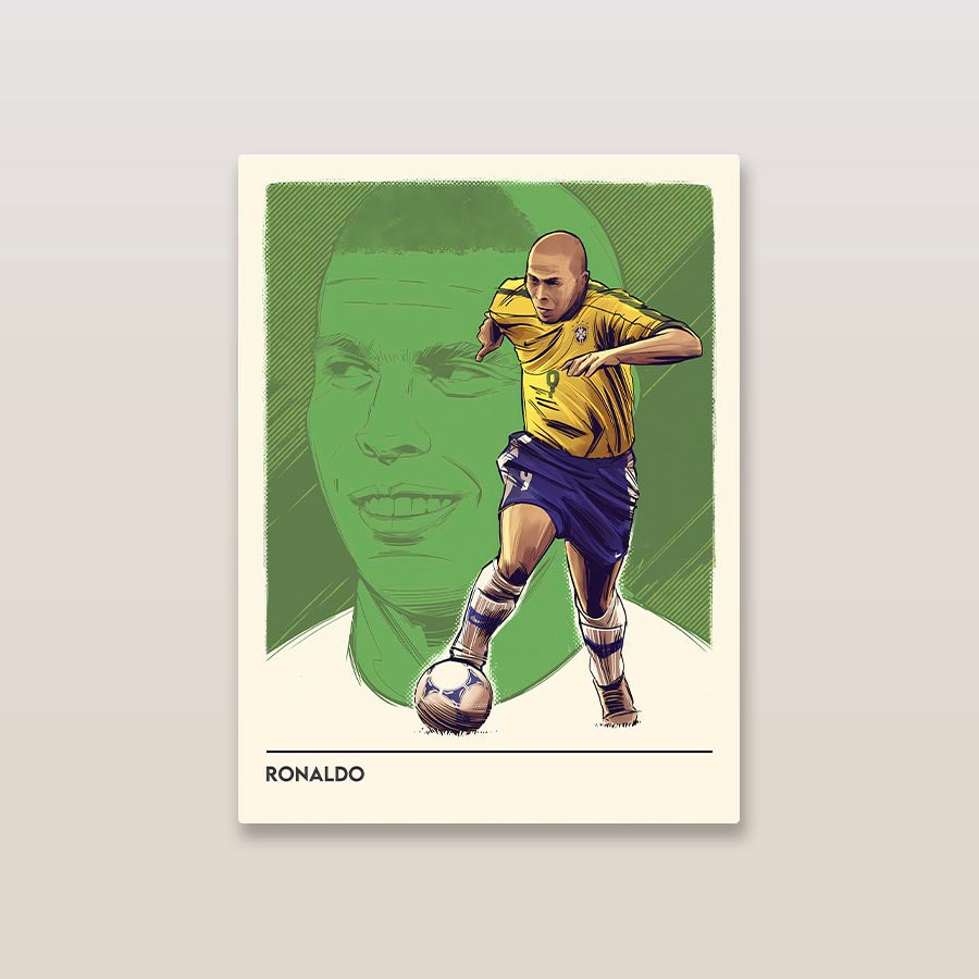 Ronaldo Nazario R9 Minimal Metal Poster