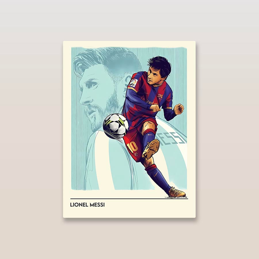 Messi Minimal Metal Poster