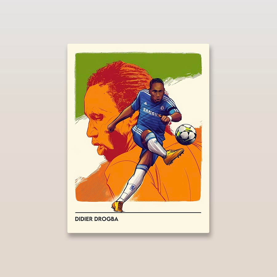 Didier Drogba Minimal Metal Poster