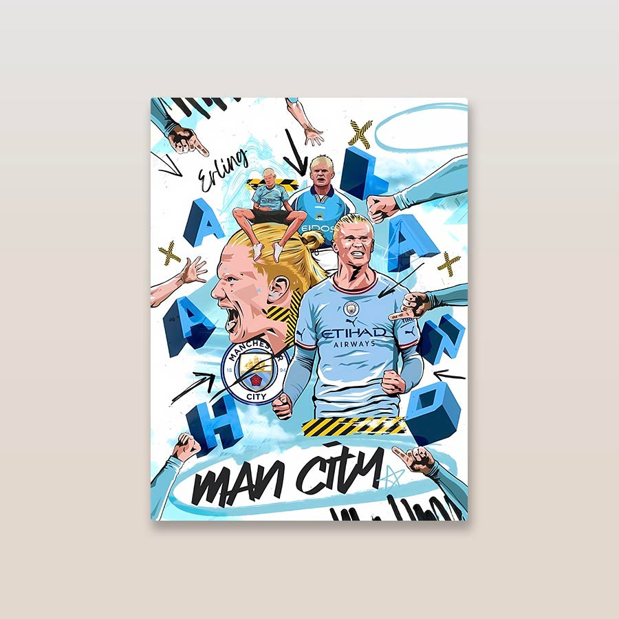 Erling Haaland Man City Metal Poster