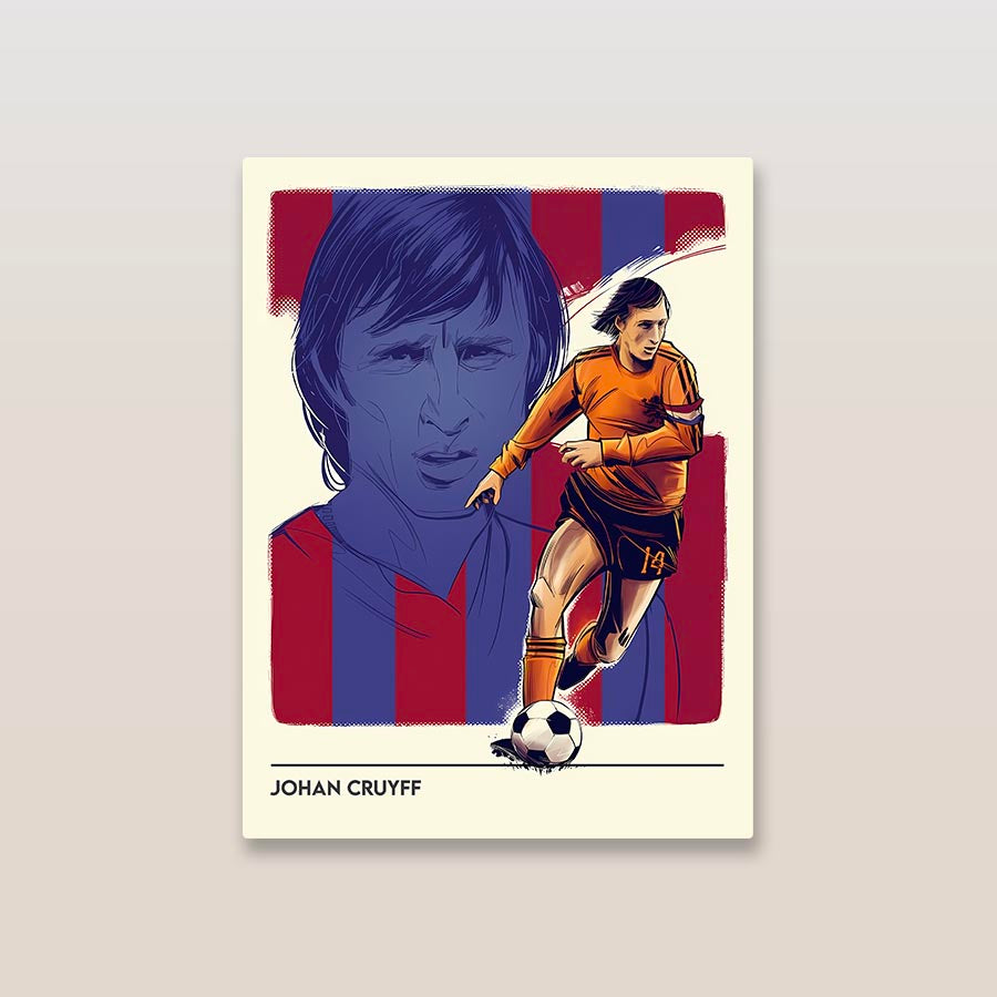 Johan Cruyff Minimal Metal Poster