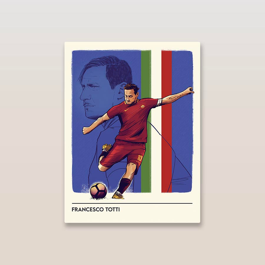 Totti Minimal Metal Poster