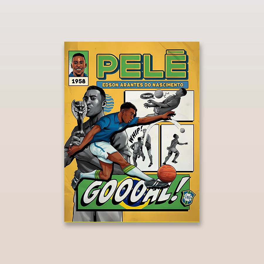 Pele Brazil Metal Poster