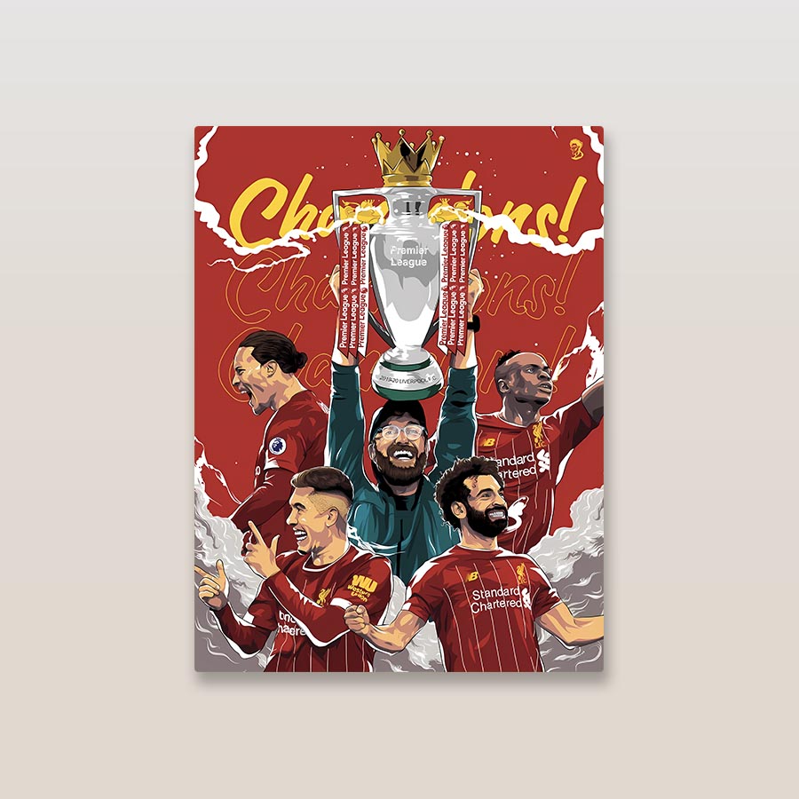 Liverpool 2020 Champions Metal Poster