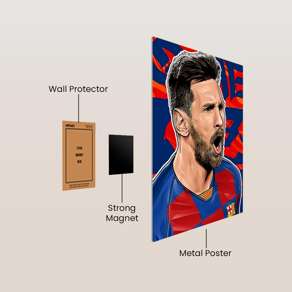 Lionel Messi Barcelona Metal Poster