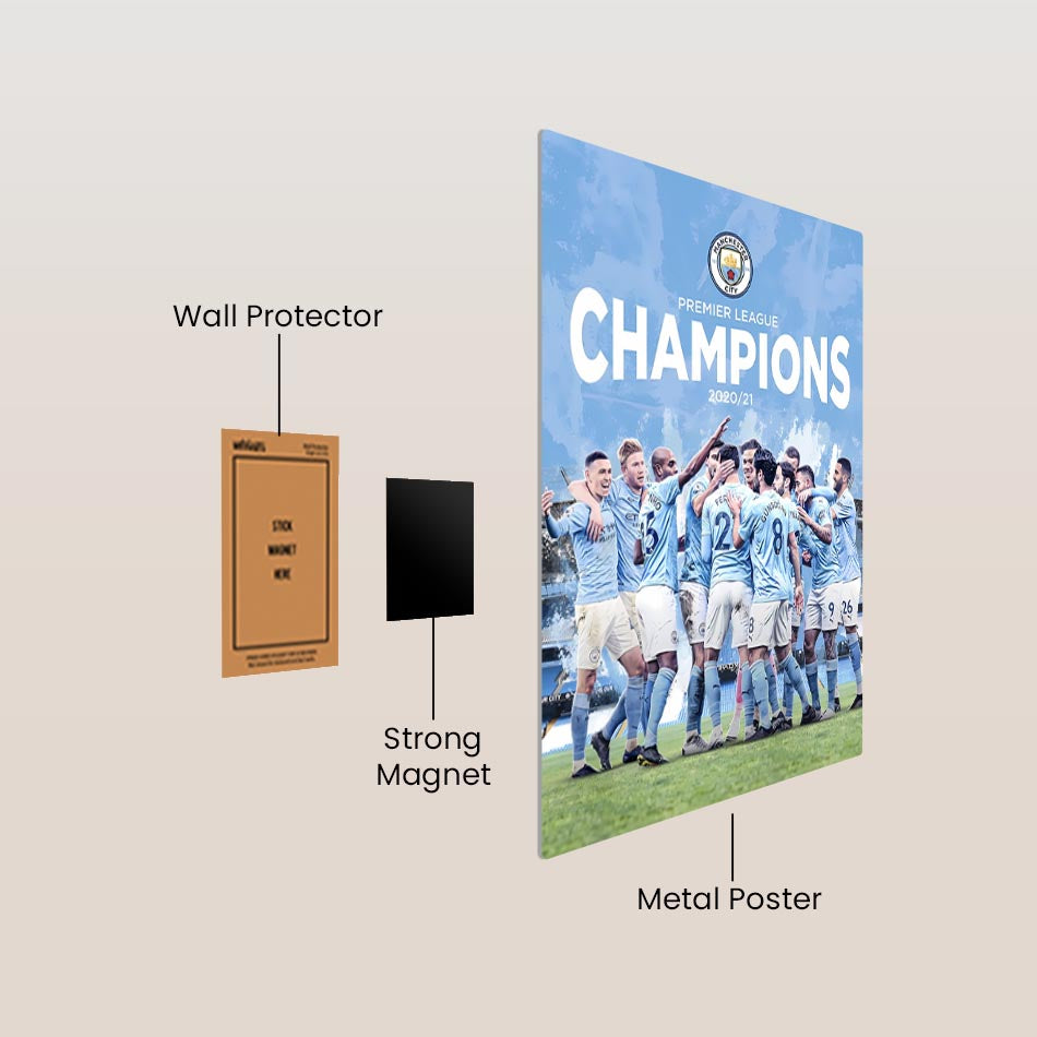 Man City 2021 Champions Metal Poster