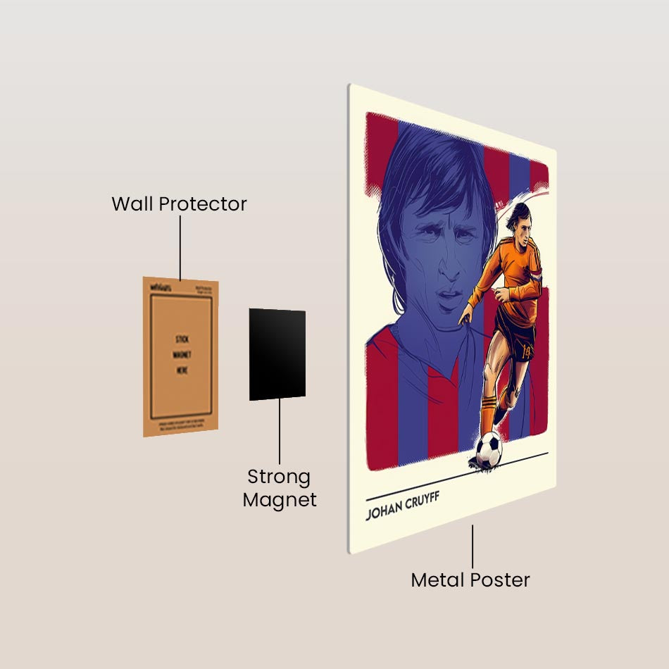 Johan Cruyff Minimal Metal Poster