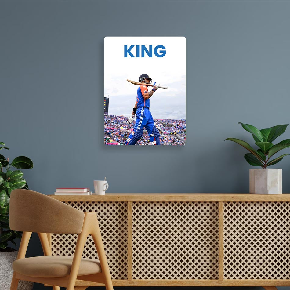 King - Virat Kohli Cricket Metal Poster
