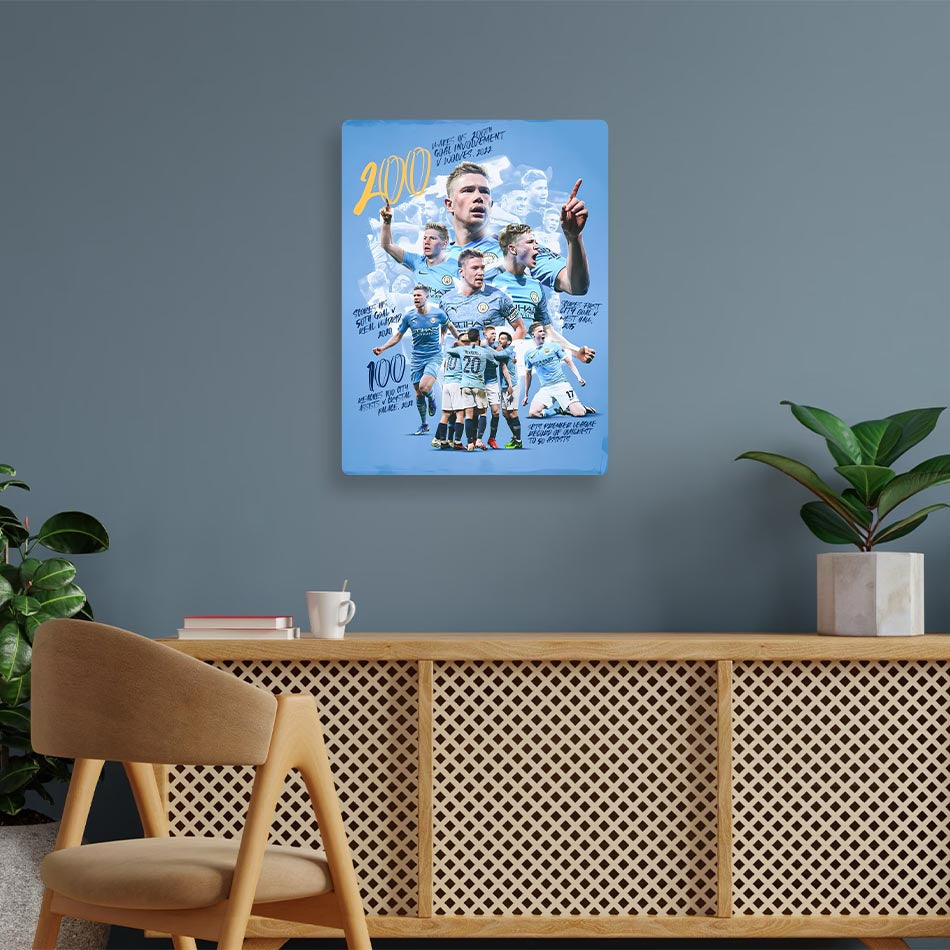 Kevin de Bruyne Man City Metal Poster