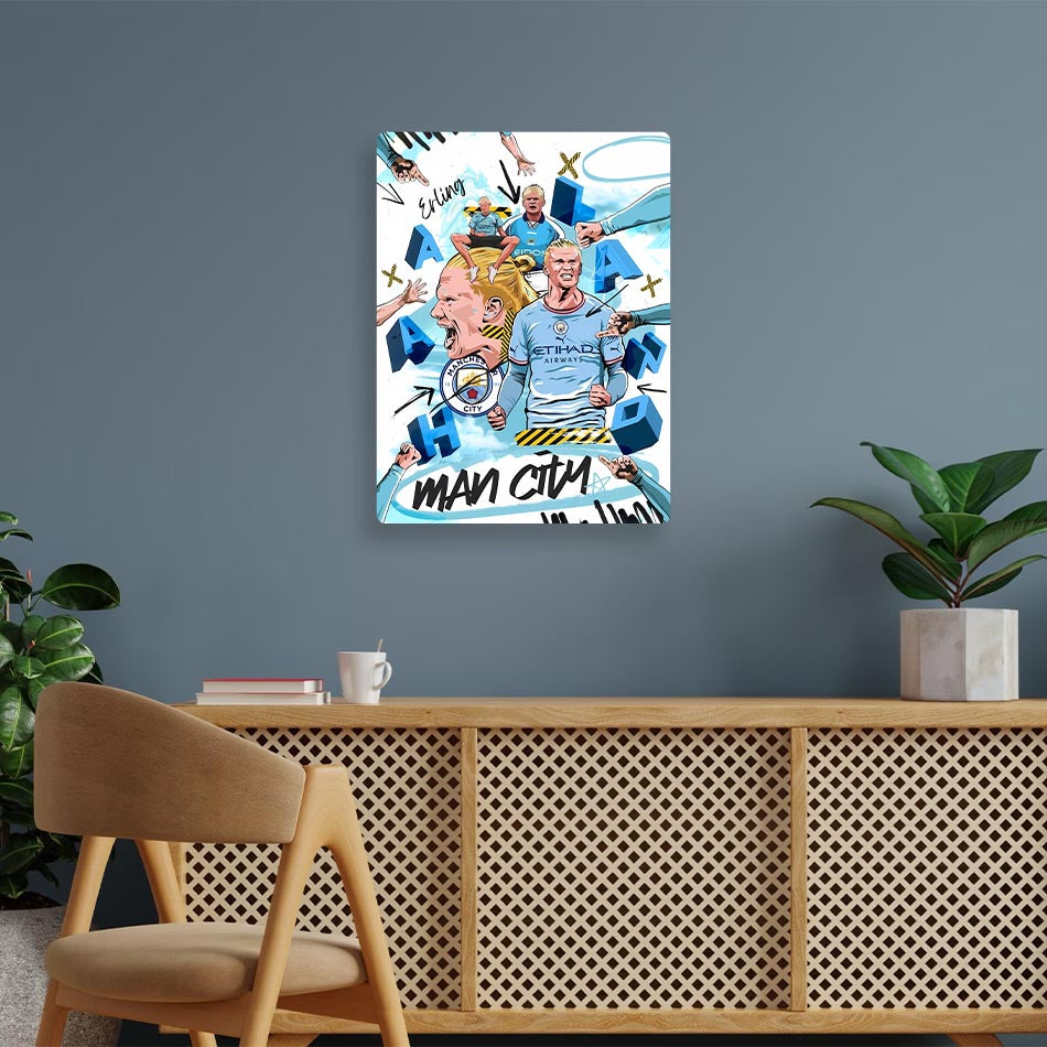 Erling Haaland Man City Metal Poster