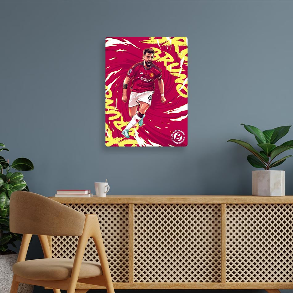 Bruno Fernandes Manchester United Metal Poster