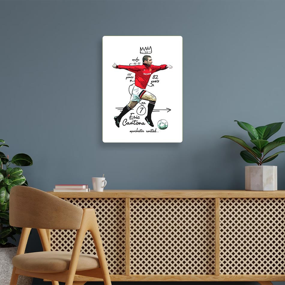 Eric Cantona Manchester United Metal Poster