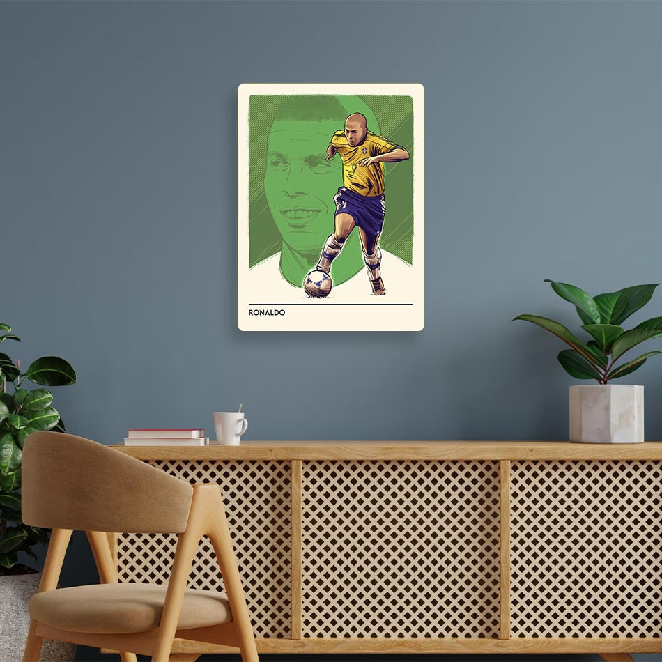 Ronaldo Nazario R9 Minimal Metal Poster