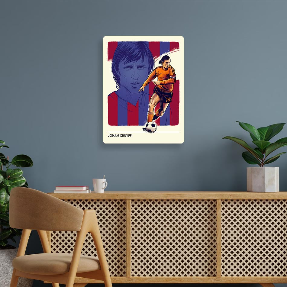 Johan Cruyff Minimal Metal Poster