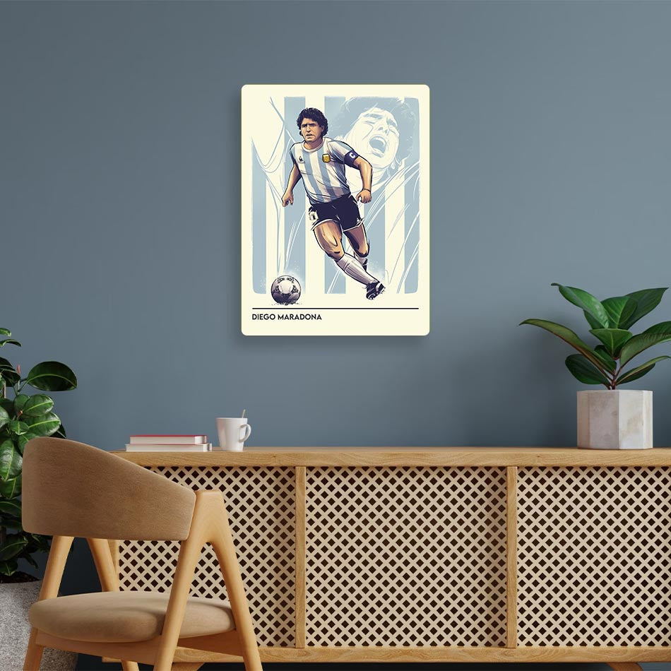 Maradona Minimal Metal Poster