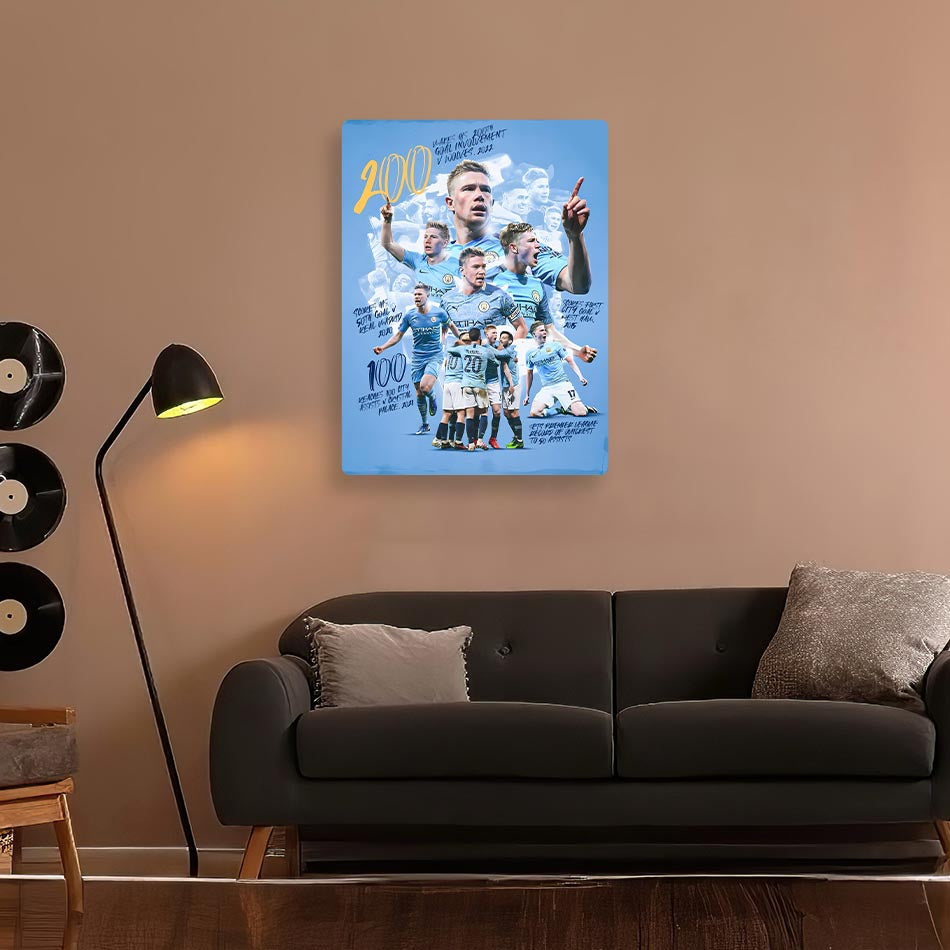 Kevin de Bruyne Man City Metal Poster