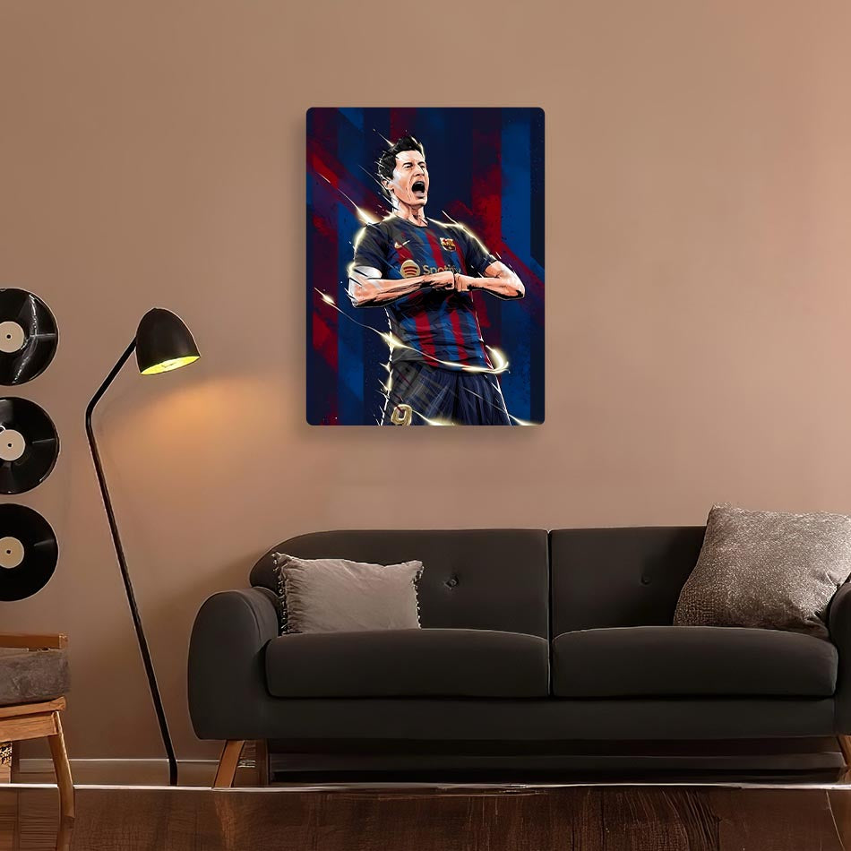 Robert Lewandowski Barcelona Metal Poster