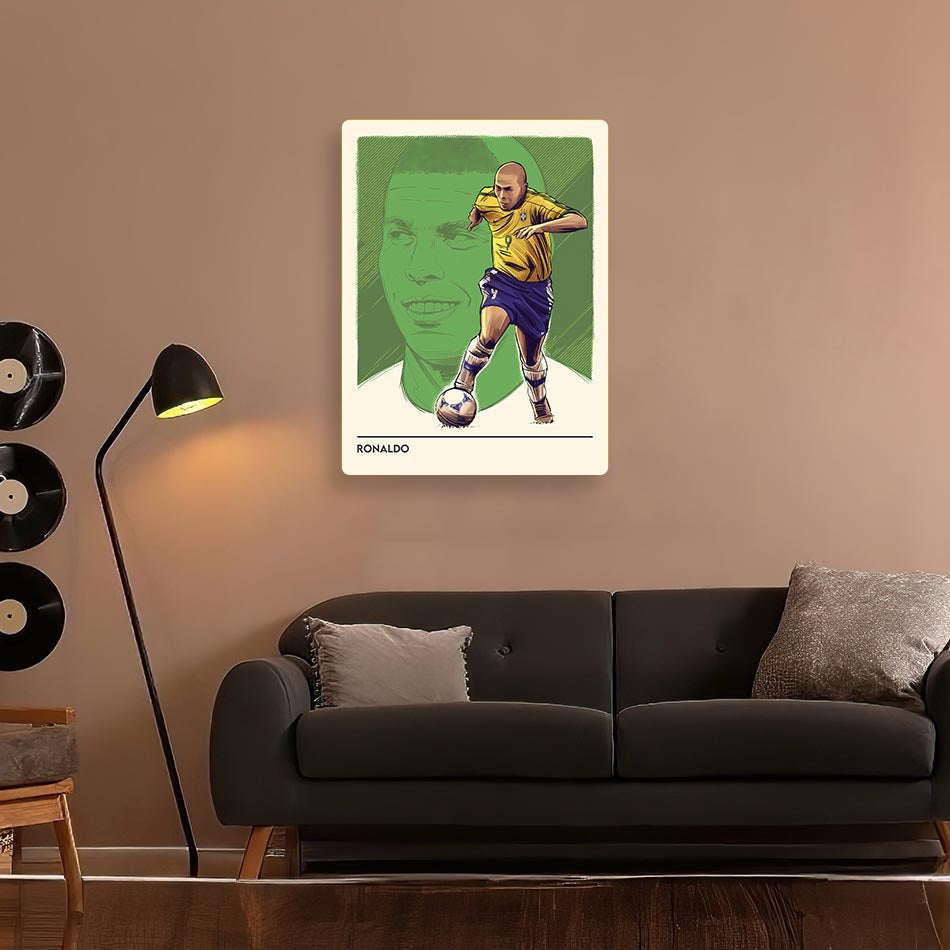 Ronaldo Nazario R9 Minimal Metal Poster