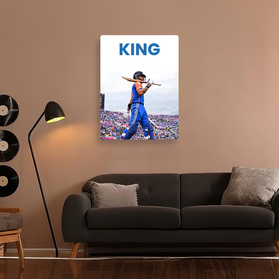 King - Virat Kohli Cricket Metal Poster