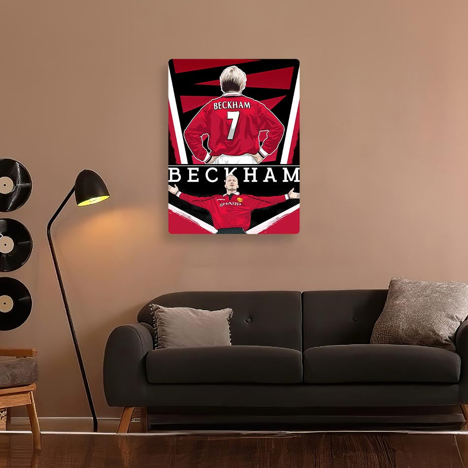 David Beckham Manchester United Metal Poster