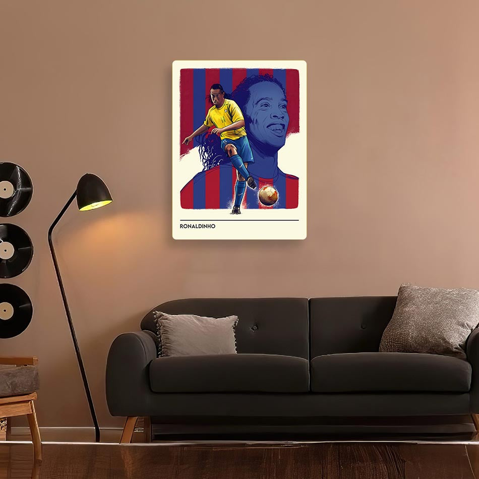 Ronaldinho Minimal Metal Poster