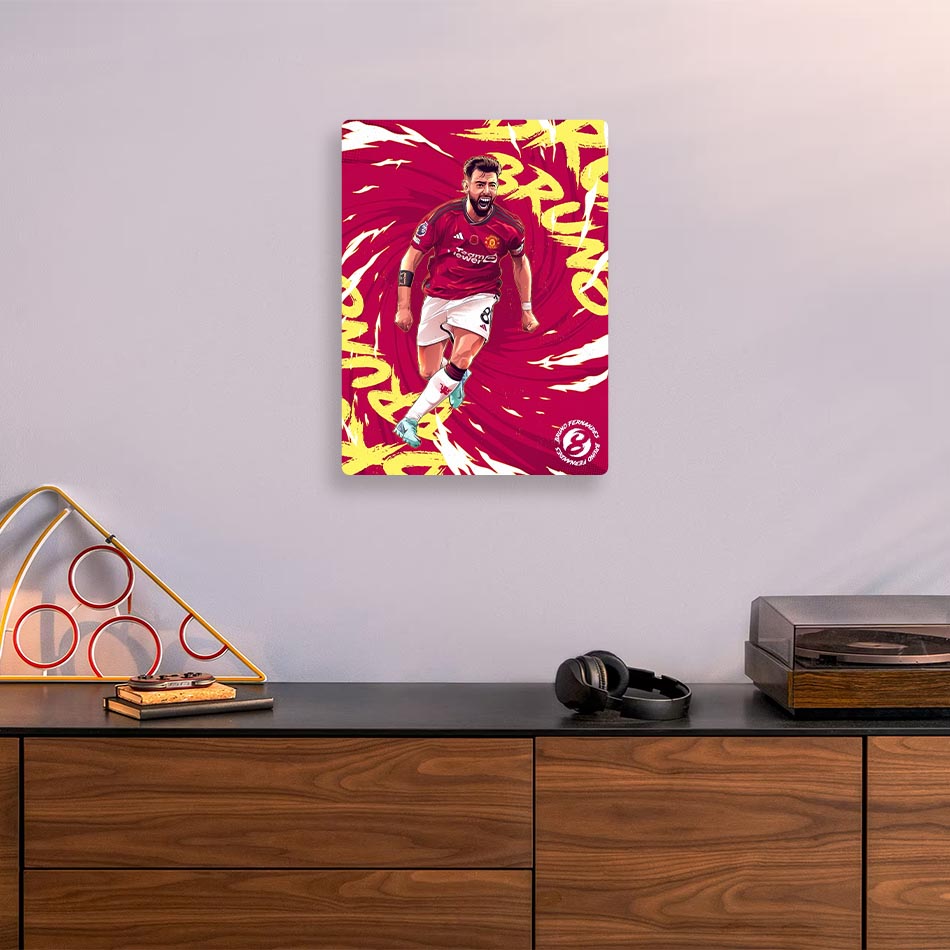 Bruno Fernandes Manchester United Metal Poster