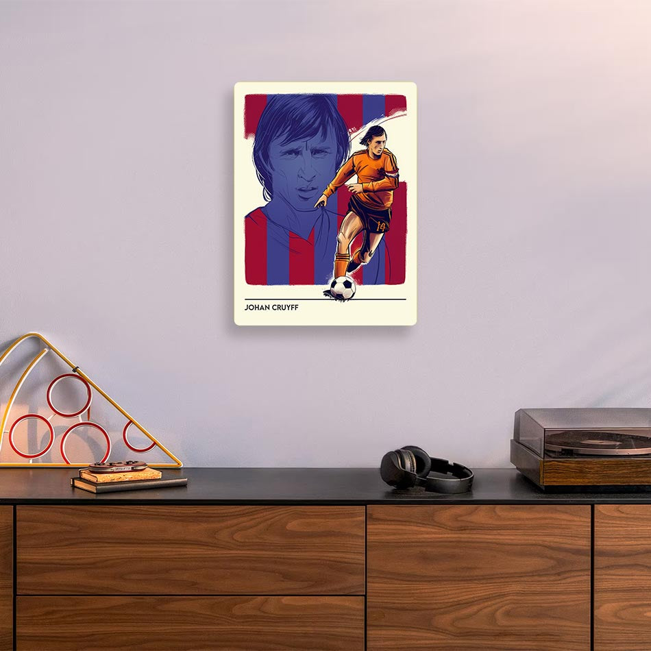 Johan Cruyff Minimal Metal Poster