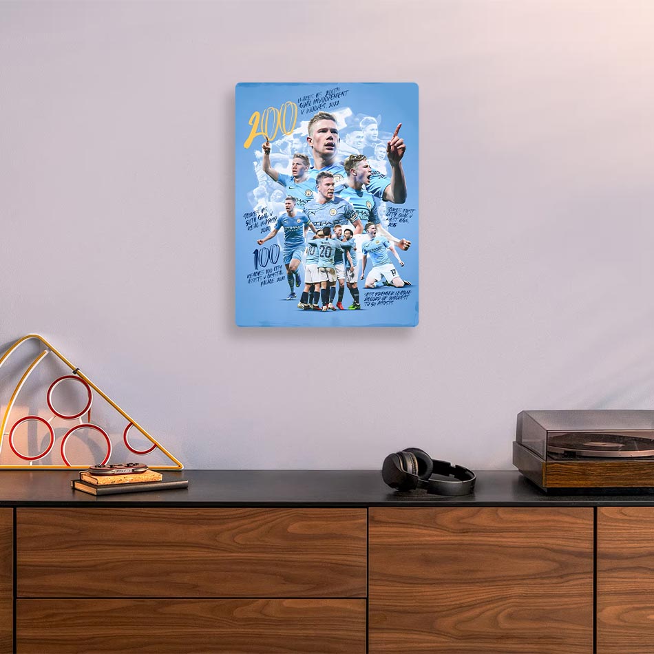 Kevin de Bruyne Man City Metal Poster