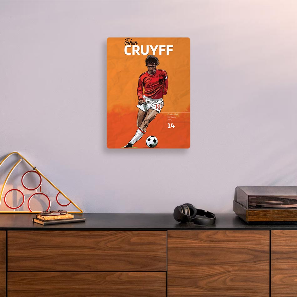 Johan Cruyff Netherlands Metal Poster