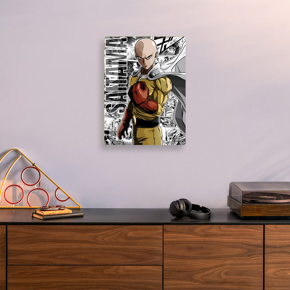 Saitama One Punch Man Metal Poster
