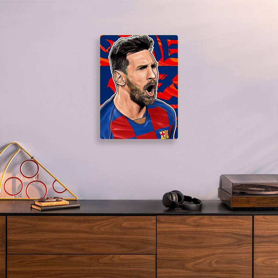 Lionel Messi Barcelona Metal Poster