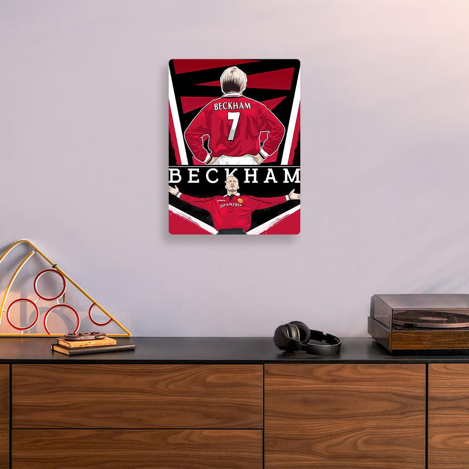 David Beckham Manchester United Metal Poster