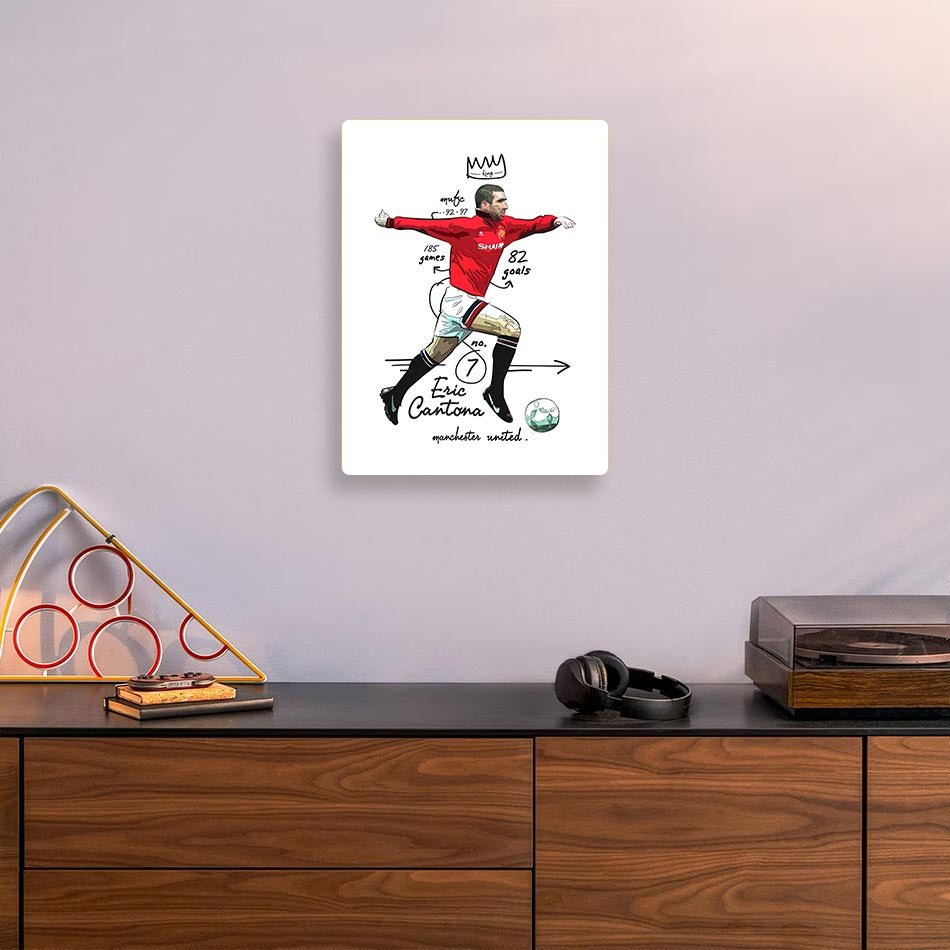 Eric Cantona Manchester United Metal Poster