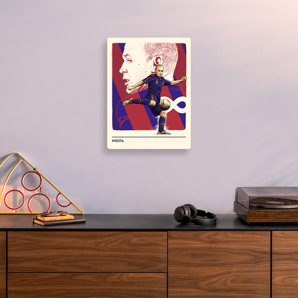 Iniesta Minimal Metal Poster