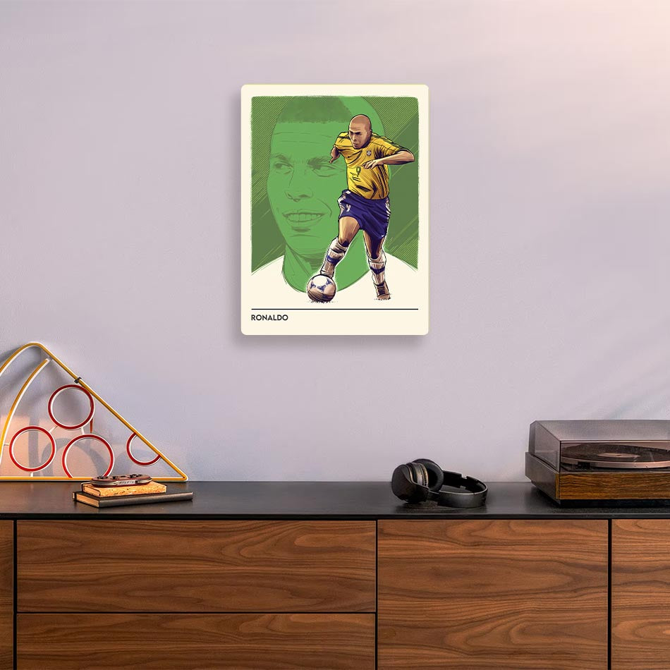 Ronaldo Nazario R9 Minimal Metal Poster