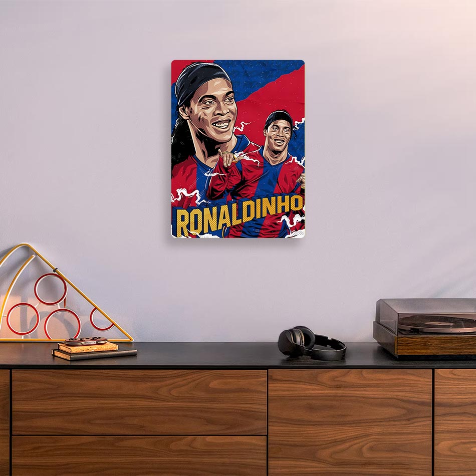 Ronaldinho Barcelona Metal Poster