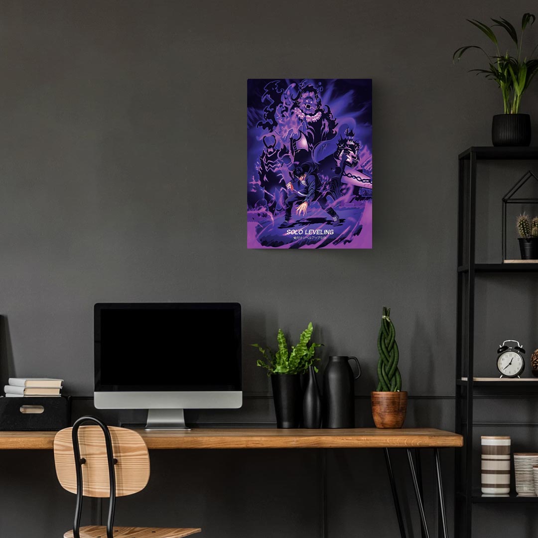 Sung JI Woo- Shadow Monarch Solo Levelling Metal Poster
