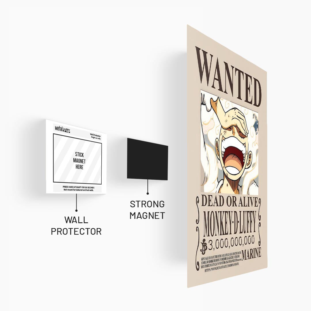 Wanted Luffy One Piece Metal Poster