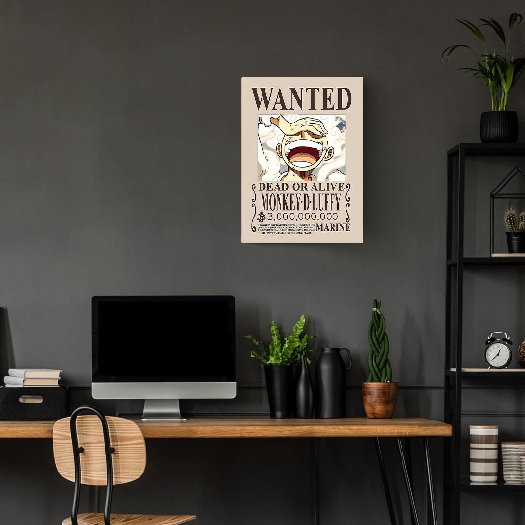 Wanted Luffy One Piece Metal Poster