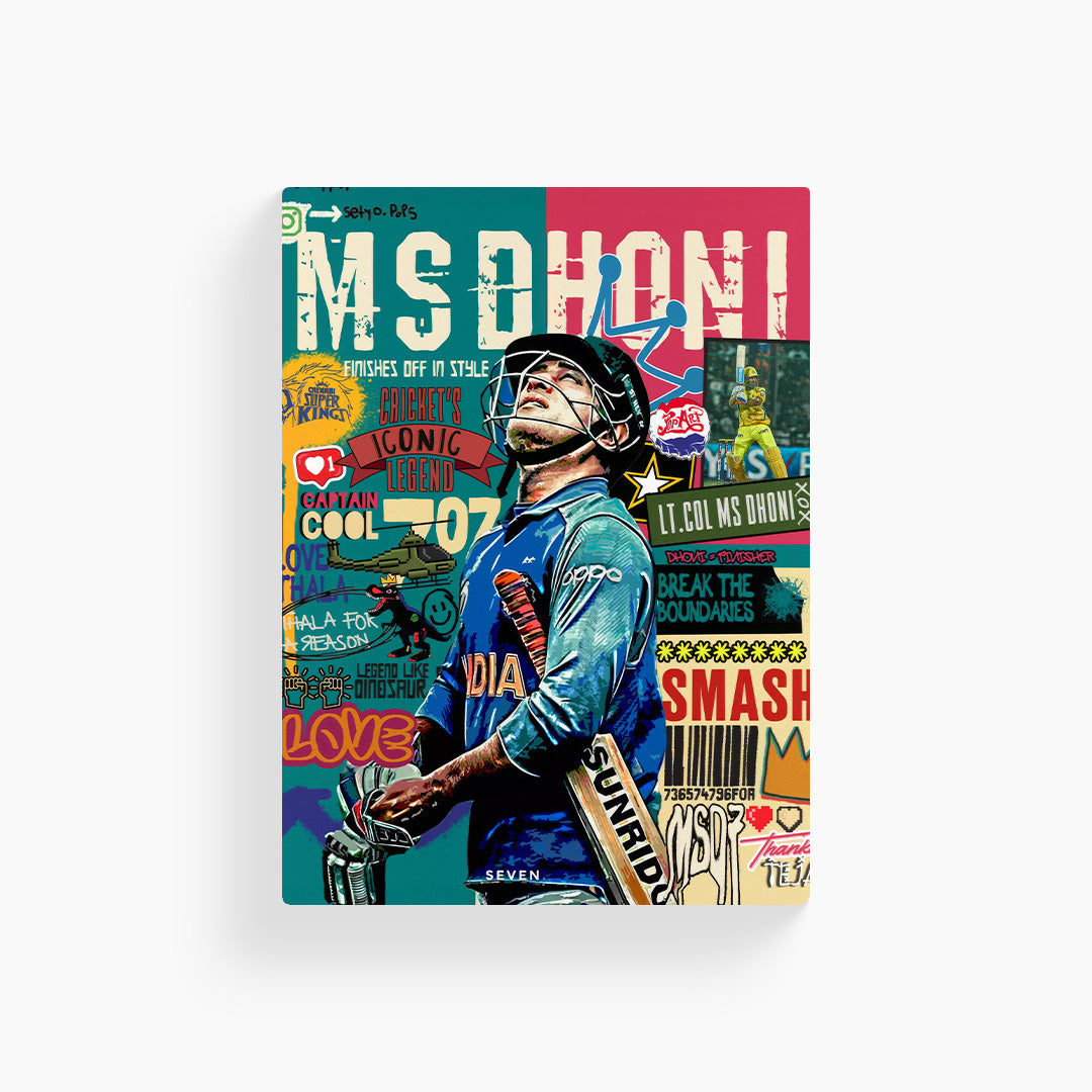 M.S. Dhoni Metal Poster