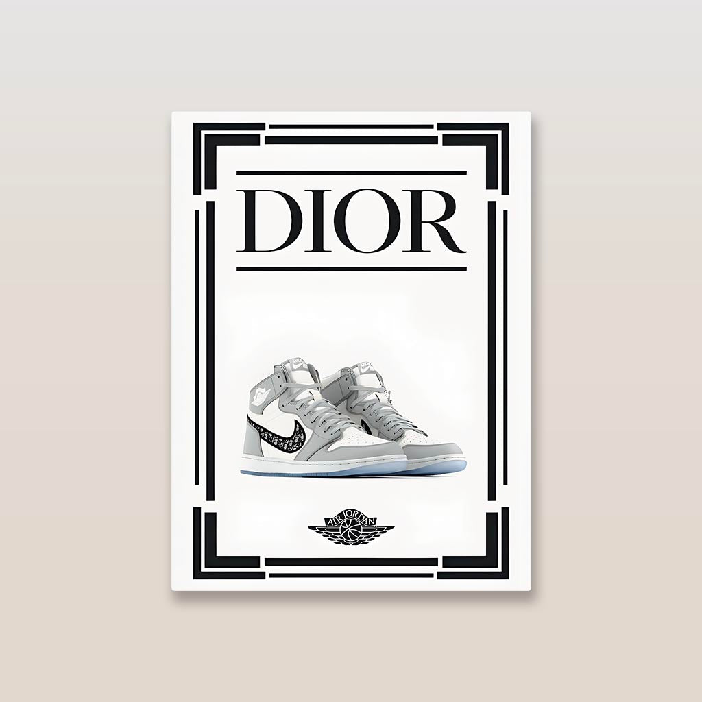Air Jordan Dior Sneakers Metal Poster
