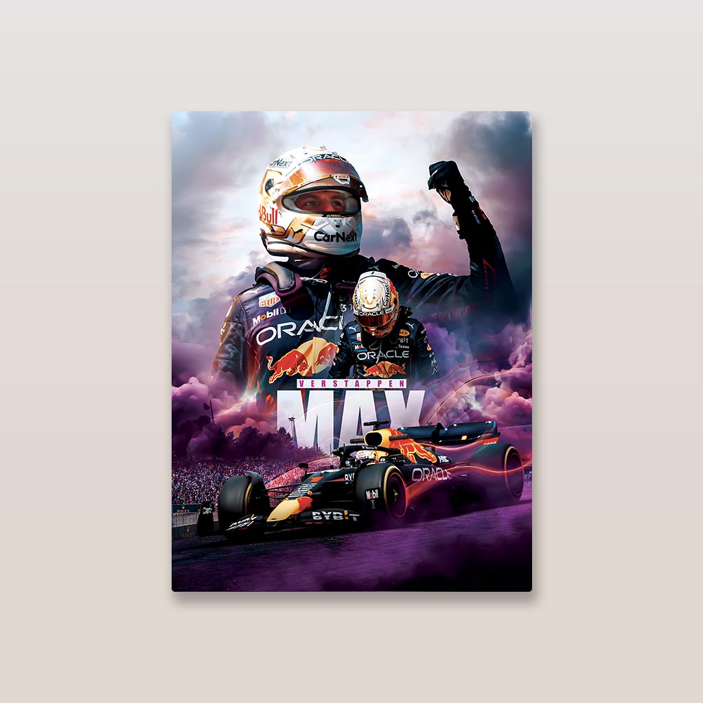 Max Verstappen F1 Metal Poster