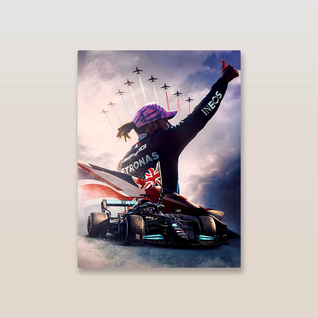 Lewis Hamilton F1 Metal Poster