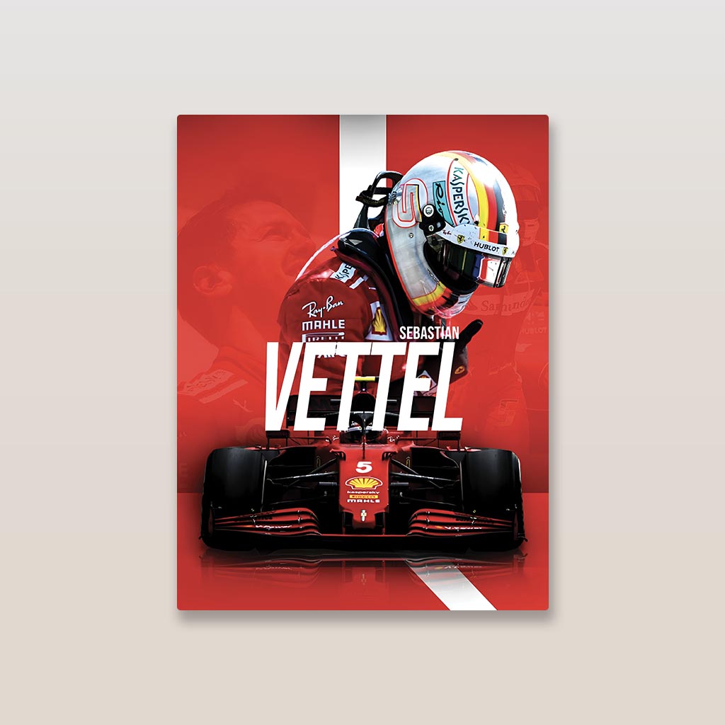 Sebastian Vettel F1 Metal Poster